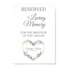 Reserverad sittplats för älskade på bröllop Blommi