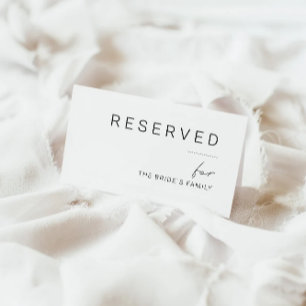 Reserverad skylt, minimalistisk reserverad skylt tilläggskort