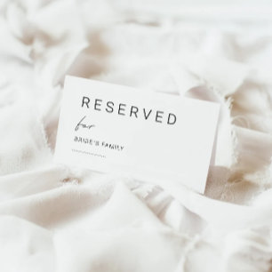 Reserverad skylt, minimalistisk reserverad skylt tilläggskort
