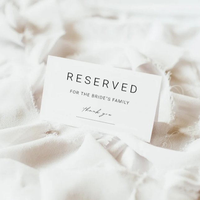 Reserverad skylt, minimalistisk reserverad skylt tilläggskort (Reserved Sign, Minimalist Reserved Sign Enclosure Card)