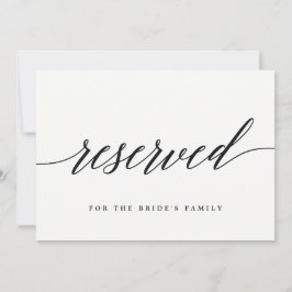 Reserverad skylt - modern skrift