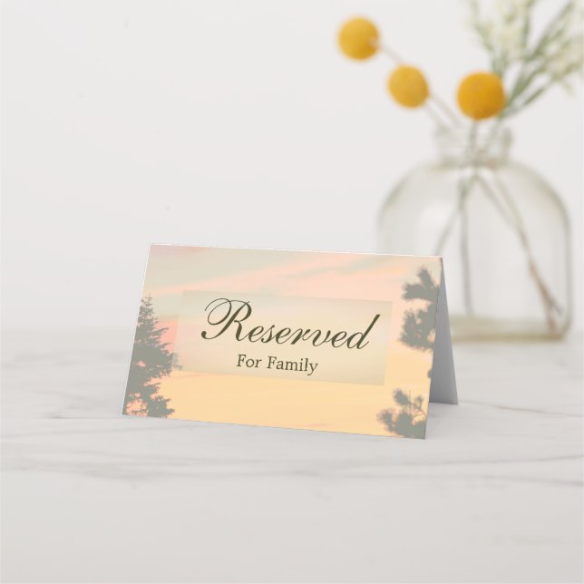 Reserverad solnedgång i bergsområden placeringskort (Framsida)