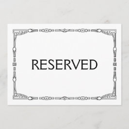"Reserverat" Art Deco Stil Bröllopsskylt Inbjudningar