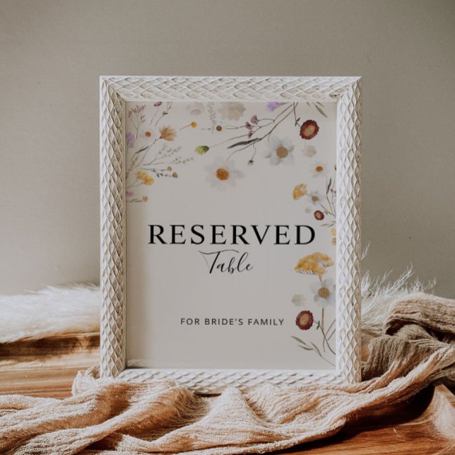 Reserverat Boho Wildbloms Bröllop-tecken Poster (Skapare uppladdad)