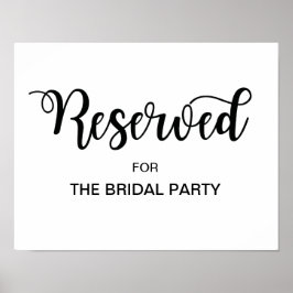 Reserverat Bord Bröllop-tecken | Modern kalligrafi Poster