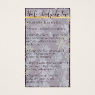 Reserverat för Amy ~LipSense Application & Tips Ca Visitkort