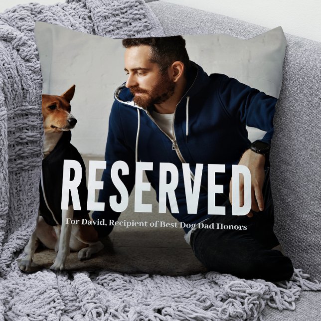 Reserverat för Best Hund Pappa Photo Kudde (Skapare uppladdad)