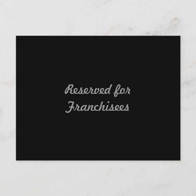 Reserverat för franchisetagare vykort (Framsida)