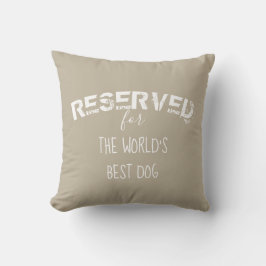 reserverat för hund av citattecken, för beige och kudde