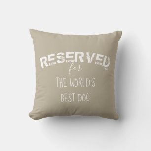 reserverat för hund av citattecken, för beige och kudde