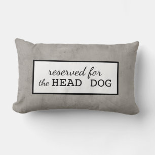 reserverat för hunden kudde grått och vit