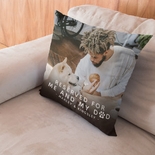'Reserverat för mig och min Pappa' 2 x foto Kudde