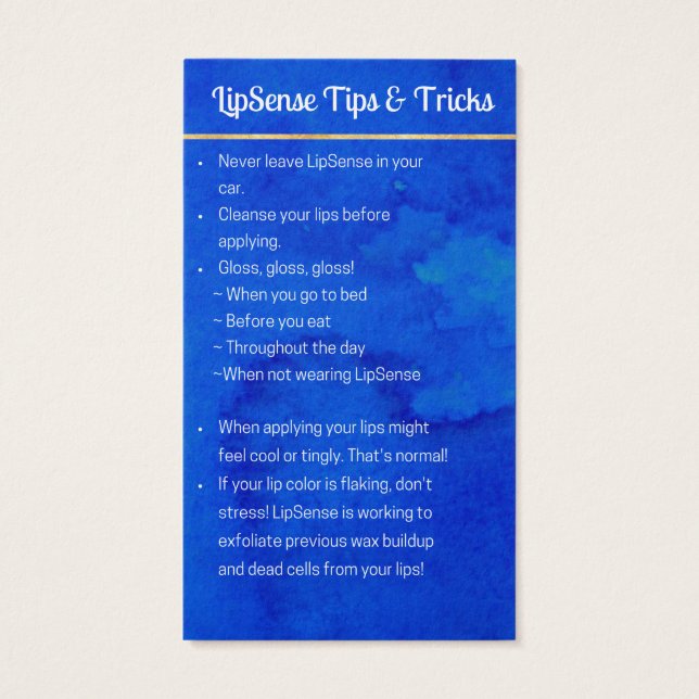 Reserverat för RaniaLipSense-program och tips-kort Visitkort (Baksidan)