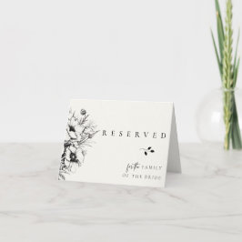 Reserverat kort för Black Blommigt Bröllop