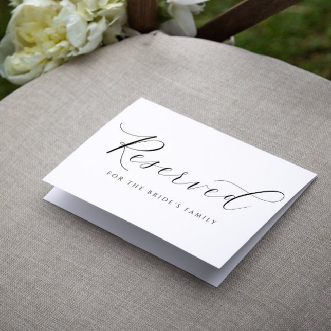 Reserverat kort Tält Elegant Romantic Bröllop (Elegant Wedding Reserved Sign Tent - Folding Reserved Cards)