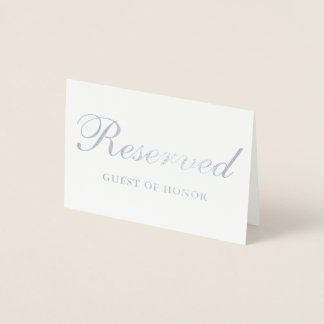 Reserverat Silver Foil Speciell Guest Bord-kort Folierat Kort