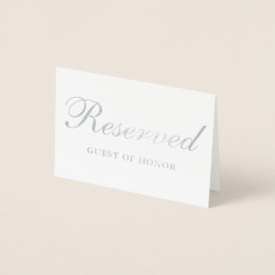 Reserverat Silver Foil Speciellare Guest Bord Card Folierat Kort