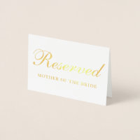 Reserverat Speciellt gold Foil Guest Bord-kort