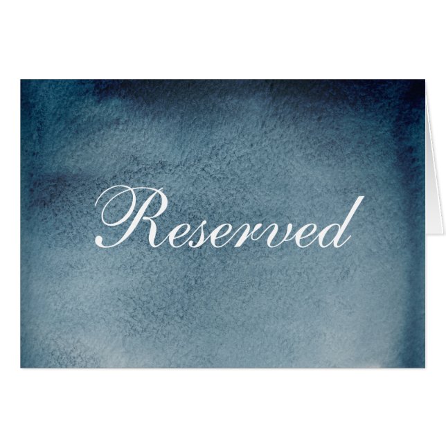 Reserverat tecken för bröllop. Blå, modern vattenf OBS Kort (Framsidan Horizontal)