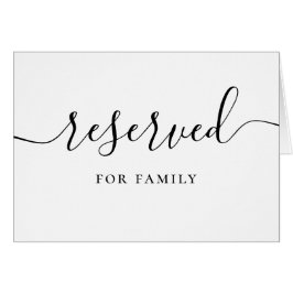 Reserverat tecken för svart och vitt skript bröllo OBS kort