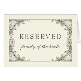 Reserverat tecken för Teckning blommigt elfenben v Hälsningskort