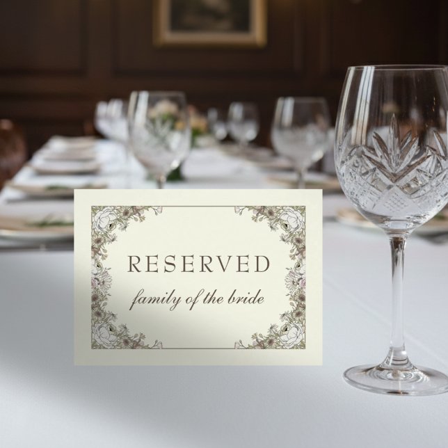 Reserverat tecken för Teckning blommigt elfenben v Hälsningskort (Skapare uppladdad)