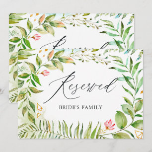 Reserverat tecken för vattenfärgen Greenery Crysta Inbjudningar