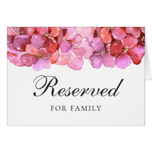 Reserverat tecken för Watercolor rosa blommigt brö OBS Kort
