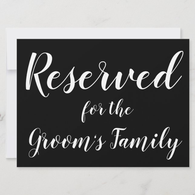 Reserverat tecken - Grooms familj (Framsida)