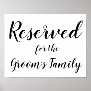Reserverat tecken - Grooms familj Poster