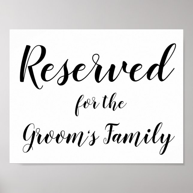 Reserverat tecken - Grooms familj Poster (Framsidan)