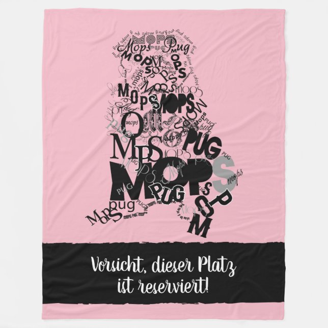 Reserviert für Herr Mops Fleecefilt (Framsidan)