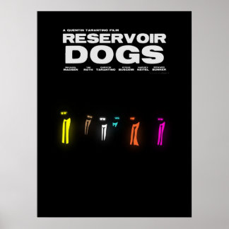Reservoir Hundar Quentin Tarantino Minimalist Blac Poster
