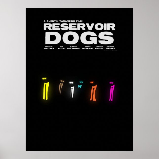 Reservoir Hundar Quentin Tarantino Minimalist Blac Poster (Framsidan)