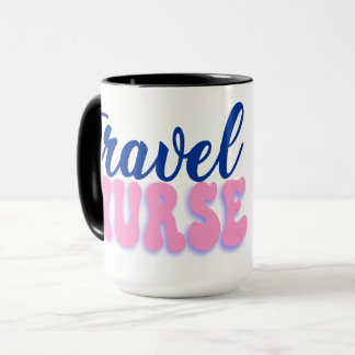 Resesjuksköterska kaffemugg vit och svart 15 oz.