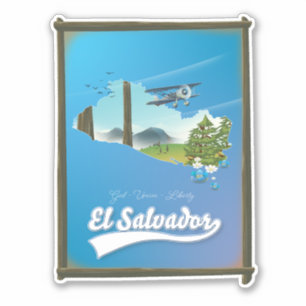 Reseskarta över El Salvador Klistermärken