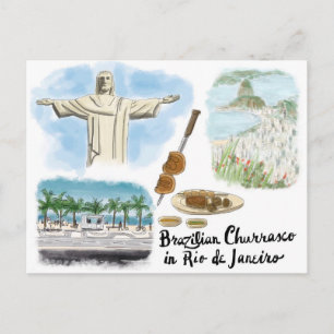 Reseskiss - vykort: Churrasco - Rio de Janeiro Vykort