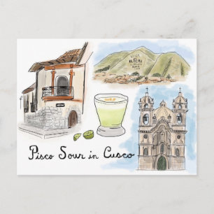 Reseskiss - vykort: Pisco Sour in Cusco, Peru Vykort