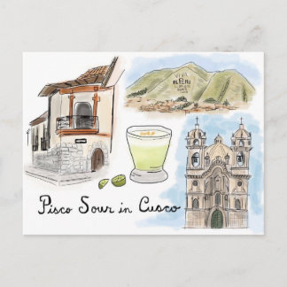 Reseskiss - vykort: Pisco Sour in Cusco, Peru Vykort
