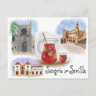 Reseskiss - vykort: Sangria i Sevilla Spanien Vykort