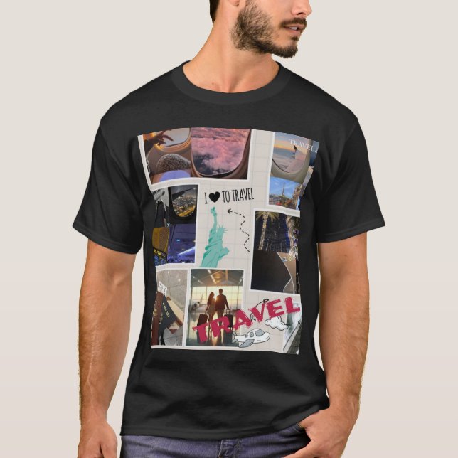Reseskölden Collage T-Shirt – Äventyr & Vandr (Framsida)