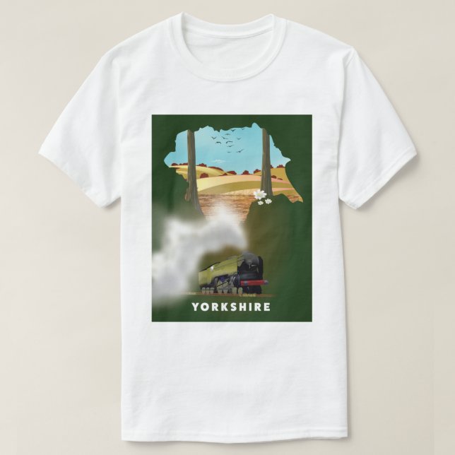 Reseskrift för Yorkshire Railway karta T Shirt (Design framsida)