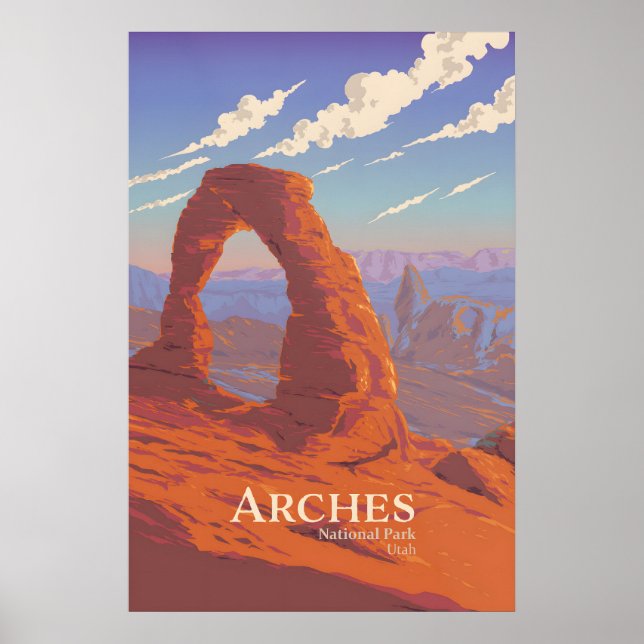 Reseskylt för Arches National Park Poster (Framsidan)