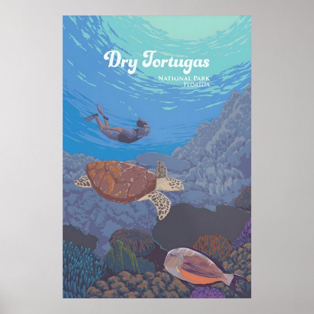 Reseskylt för nationalparken Dry Tortugas Poster (Framsidan)