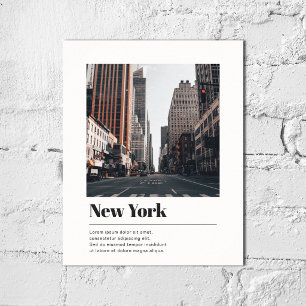 Resestads namn Foto Elegant Minimal Vit Poster
