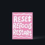 RESET REFOCUS RESTART Roligt Bubble Brev INSPO Vykort<br><div class="desc">Hand skapade konst åt dig! Anpassa med egen text eller ändra färg. Kolla min butik för mycket mer färg och design eller säg till mig om du vill ha något anpassningsbar!</div>
