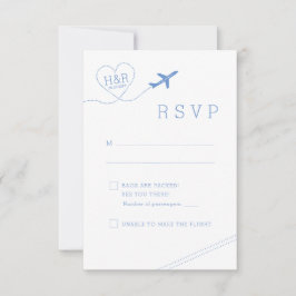Resetema Blue Airplane Heart Minimalist OSA Kort