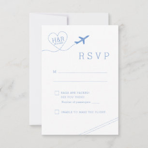 Resetema Blue Airplane Heart Minimalist OSA Kort