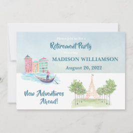 Resetema för pension Party  Inbjudningar