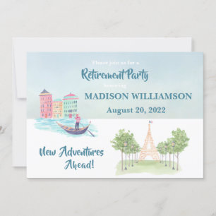 Resetema för pension Party  Inbjudningar